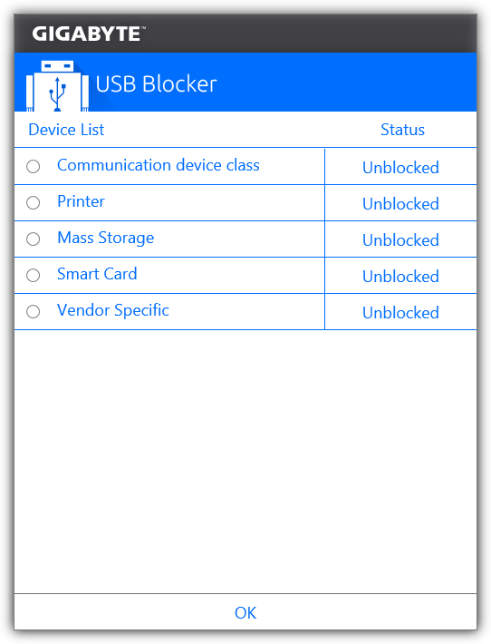 Usb blocker gigabyte что это